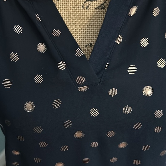 Papermoon Navy and Gold Blouse Stitch Fix - Picture 2 of 4